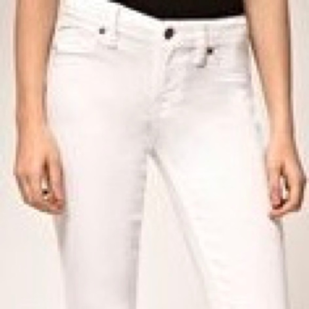 Genetic, white jean straight crop